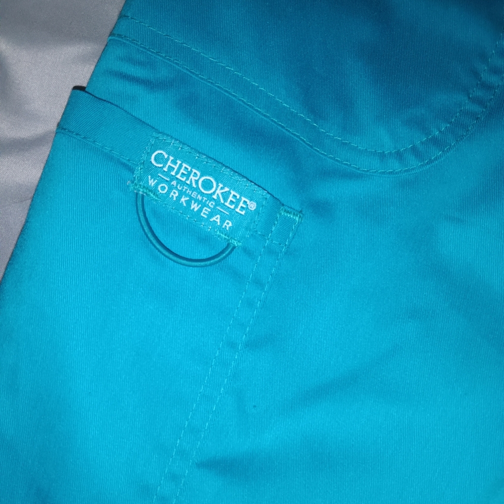 NWT Women's Cherokee Teal Wide Leg Drawstring Workwear Scrub Pants M - Picture 2 of 7